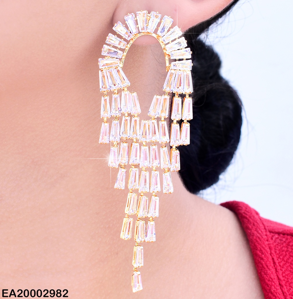 ARETES CURVA ZIRCONIAS RECT. C/COLGANTES EE1119-132