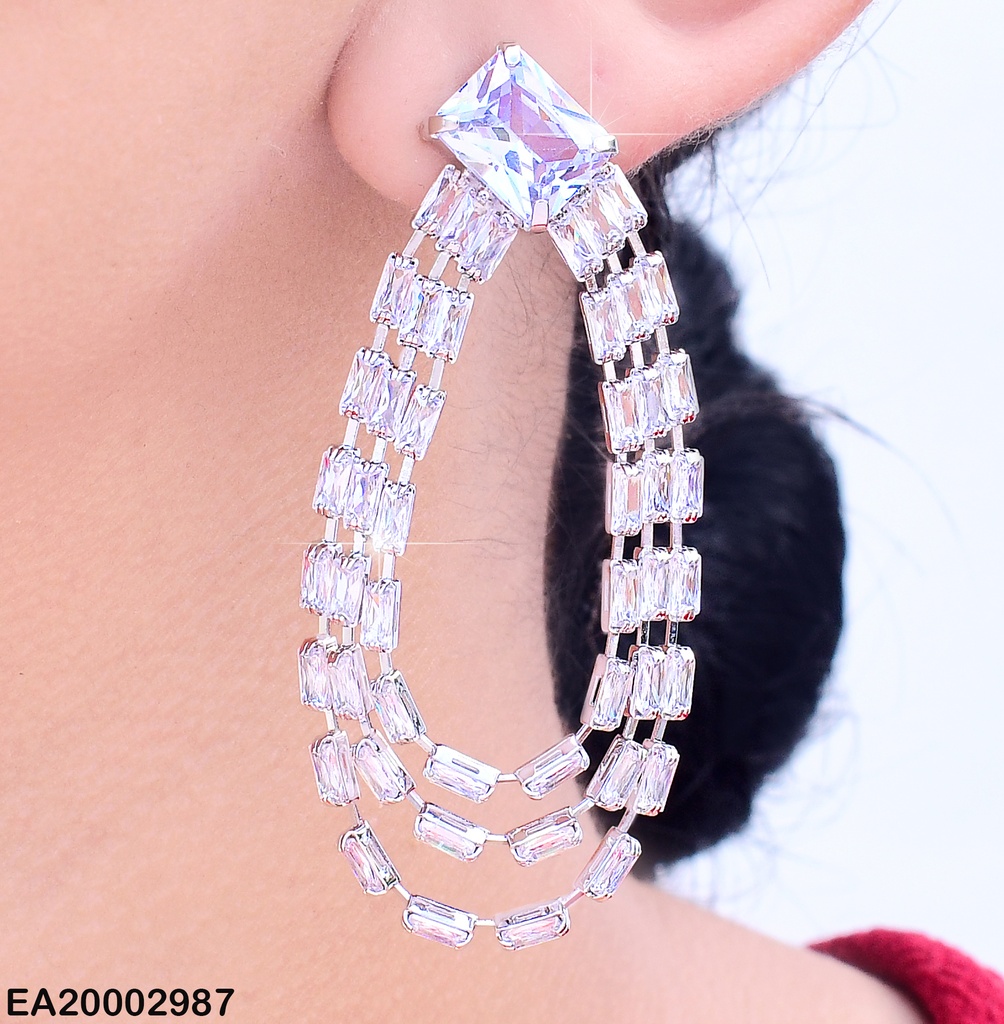 ARETES PLAT. CROQUI GOTA ZIRC C/ZIRC.RECTANGULAR EE1100-132