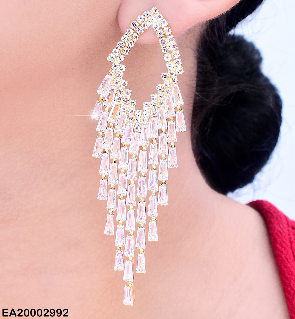 ARETES CROQUI ROMBO ZIRCONIAS C/COLGANTES EE1135-132