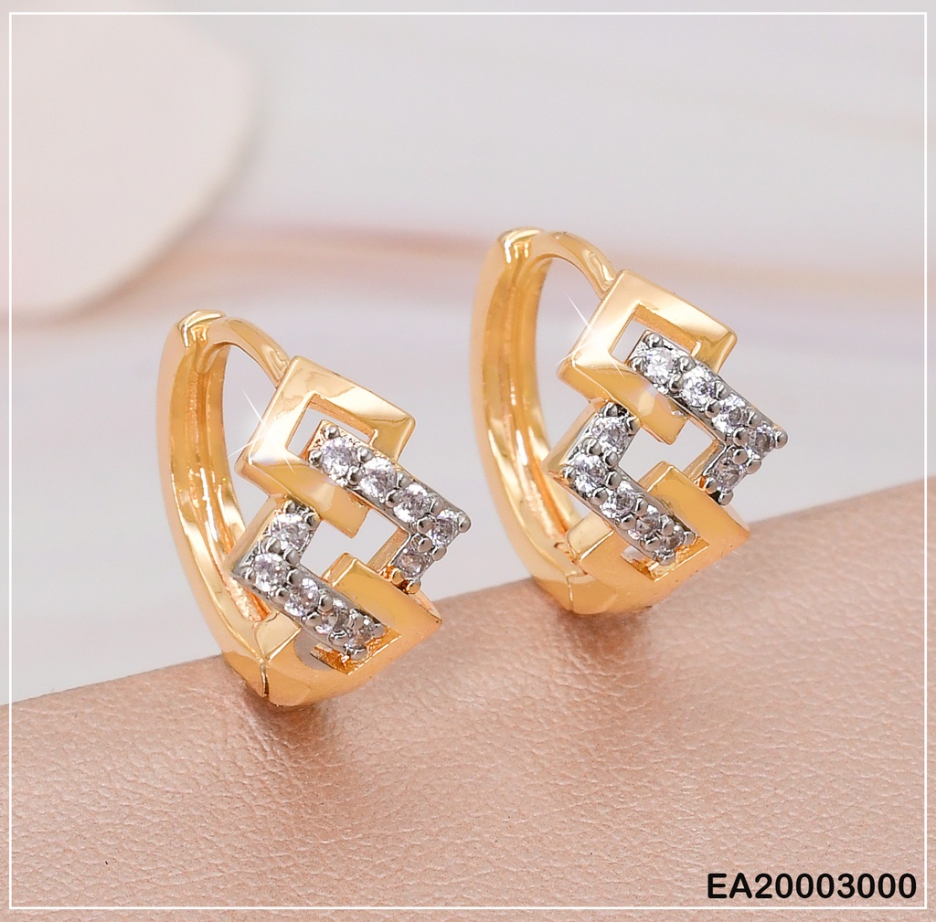 HUGGIE DOR ROMBOS DOR  & PLAT ZIRC ENTRELAZADOS  EE1649-291