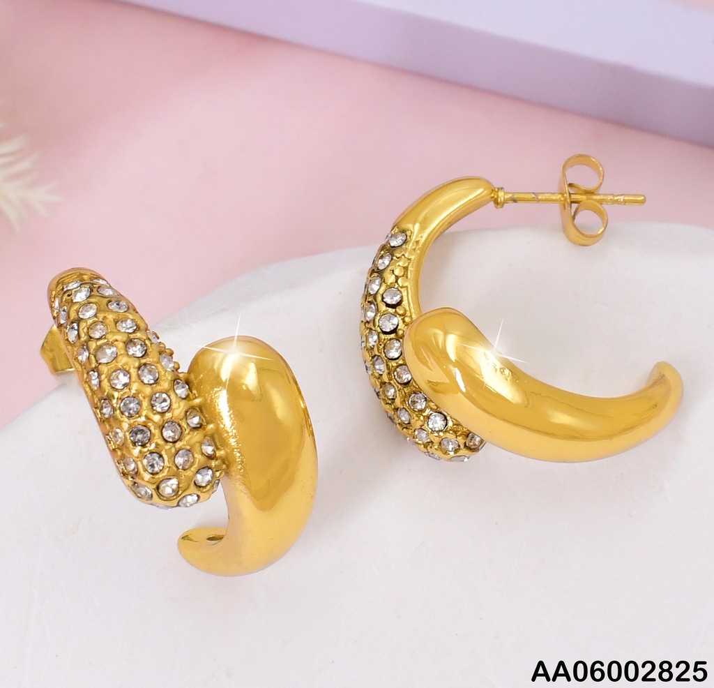 ARETES "C" MITAD ZIRC/LISAS EA824-1