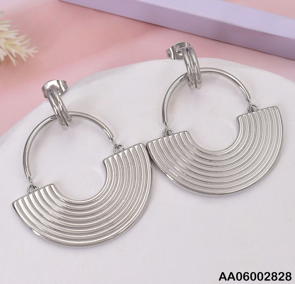 ARETES PLAT. MEDIO ABANICO COLGAR EA827-1