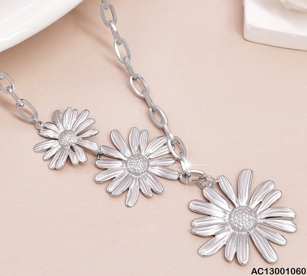 CADENA PLAT. C/3 FLORES MARGARITAS CA363-45