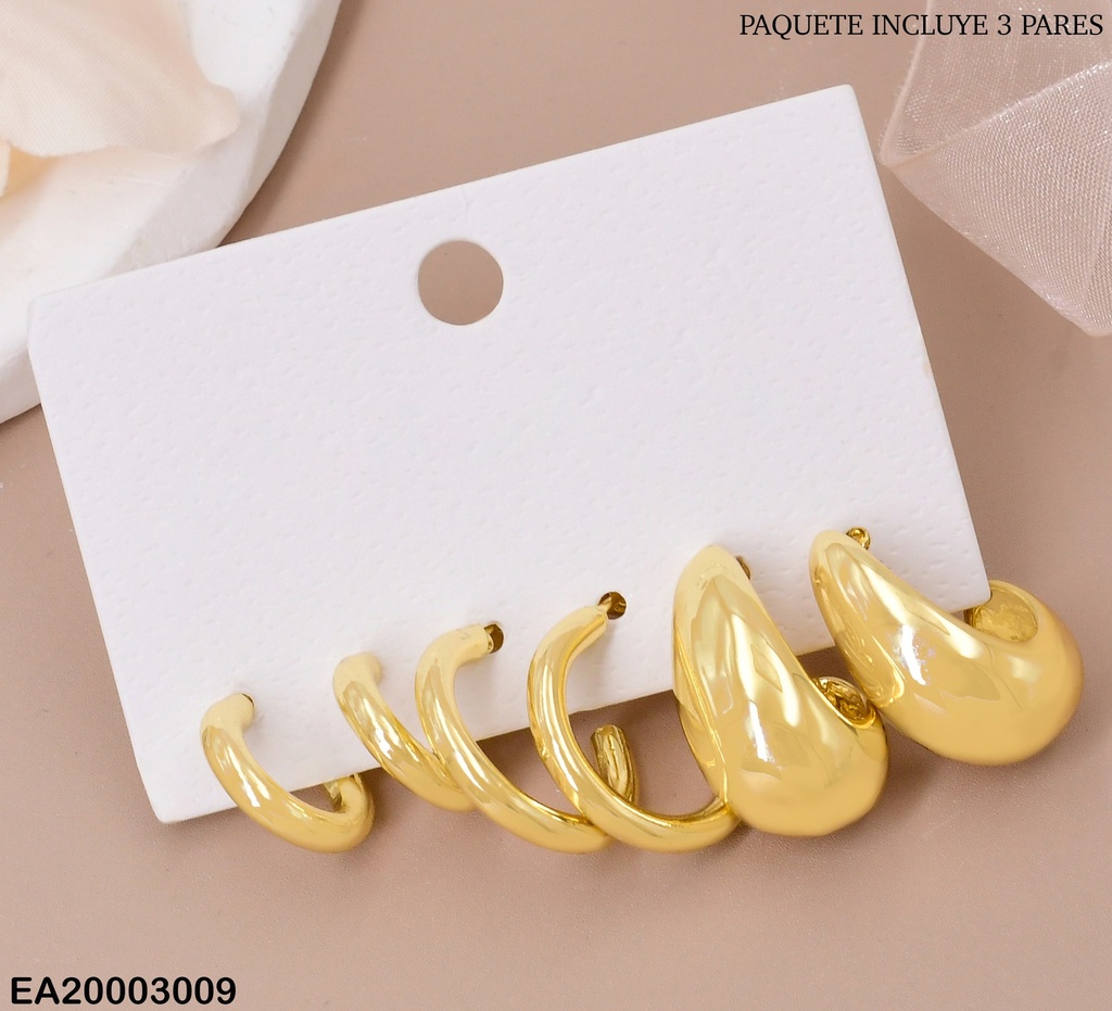CARTON 3 PARES ARETES"C"PQ/MD/"J" SE491-9