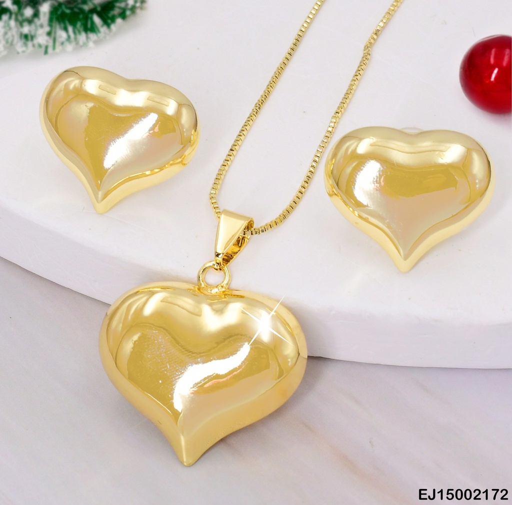 JUEGO DOR.  CORAZON INFLADO/ DIJE ATRAVESADO SE509-9