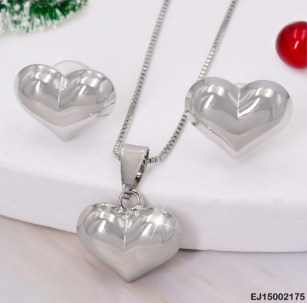 JUEGO CORAZON PEQ. PLATEADO INFLADO SE508-9