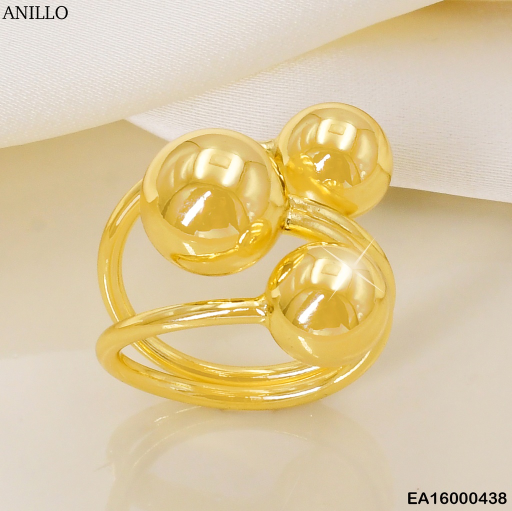 ANILLO DOR. AJUSTABLE TRIPLE PELOTA K4105-672