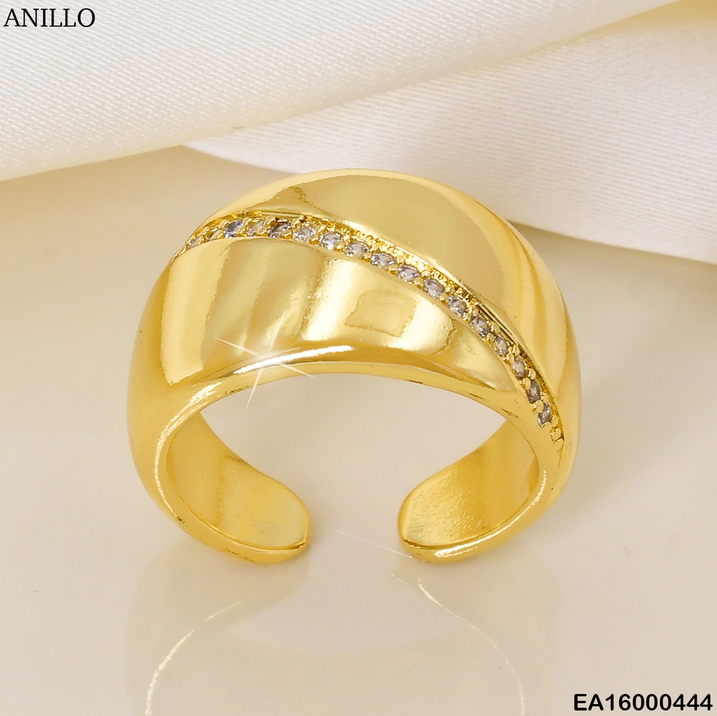 ANILLO DOR ANCHO LINEA DE ZIRC EN DIAGONAL K4610-672