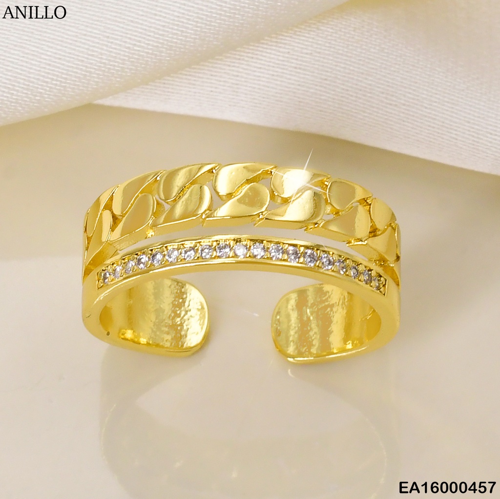ANILLO DOR ENTRELAZADO ZIRC PARTE SUPERIOR K4617-672