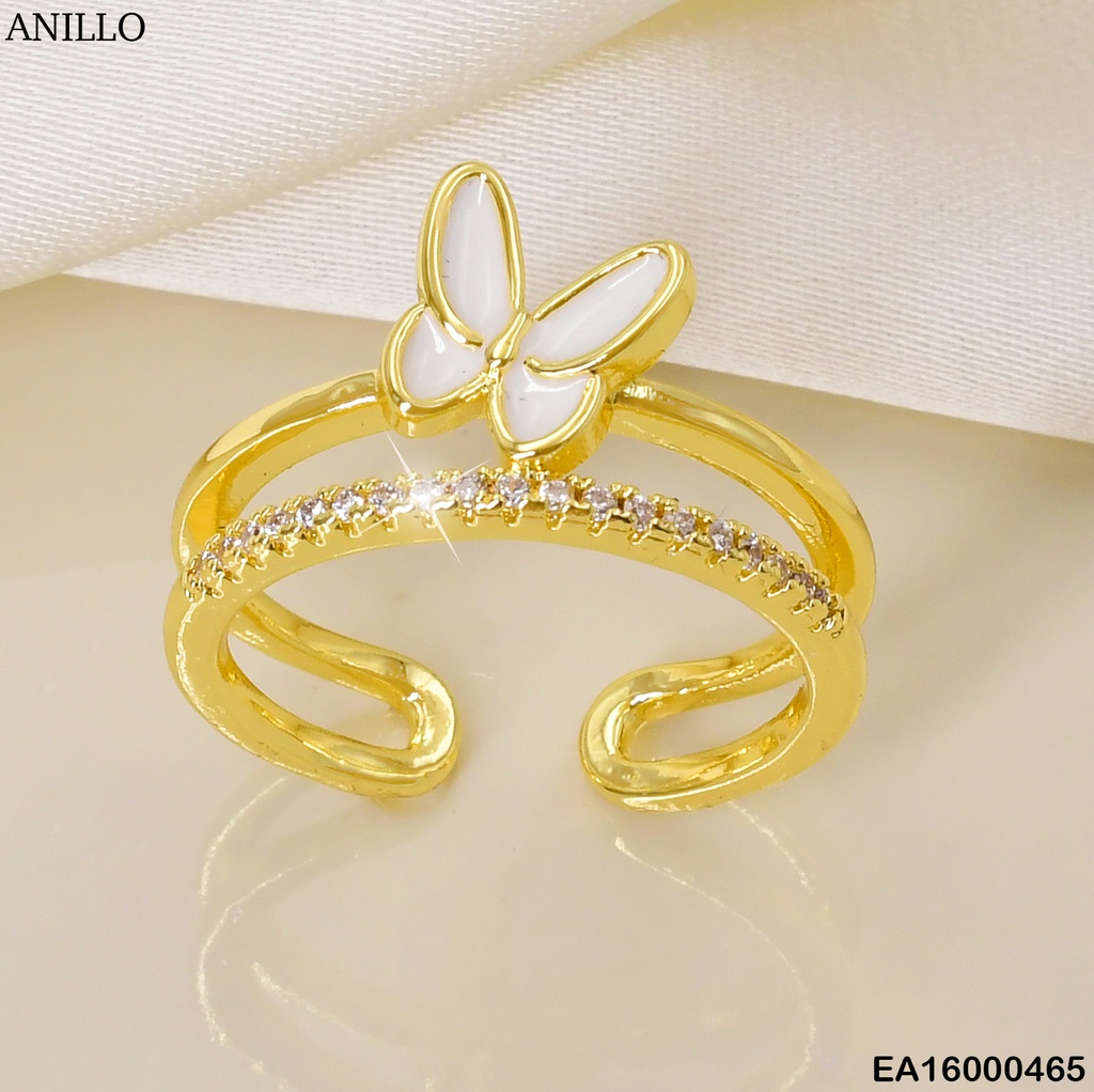 ANILLO DOR LINEA ZIRC. / MARIPOSA BLANCA F4231-547