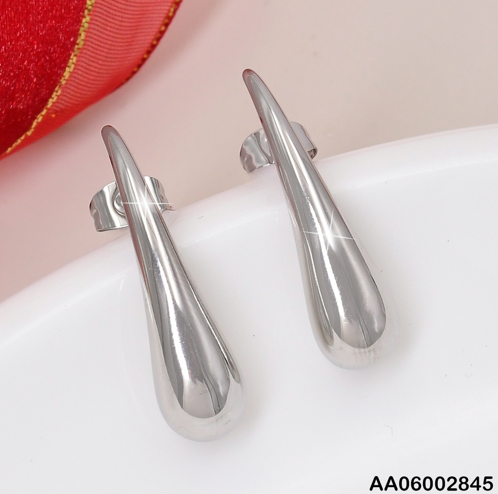 ARETES PLATEADOS GOTAS ALARGADAS KE114143