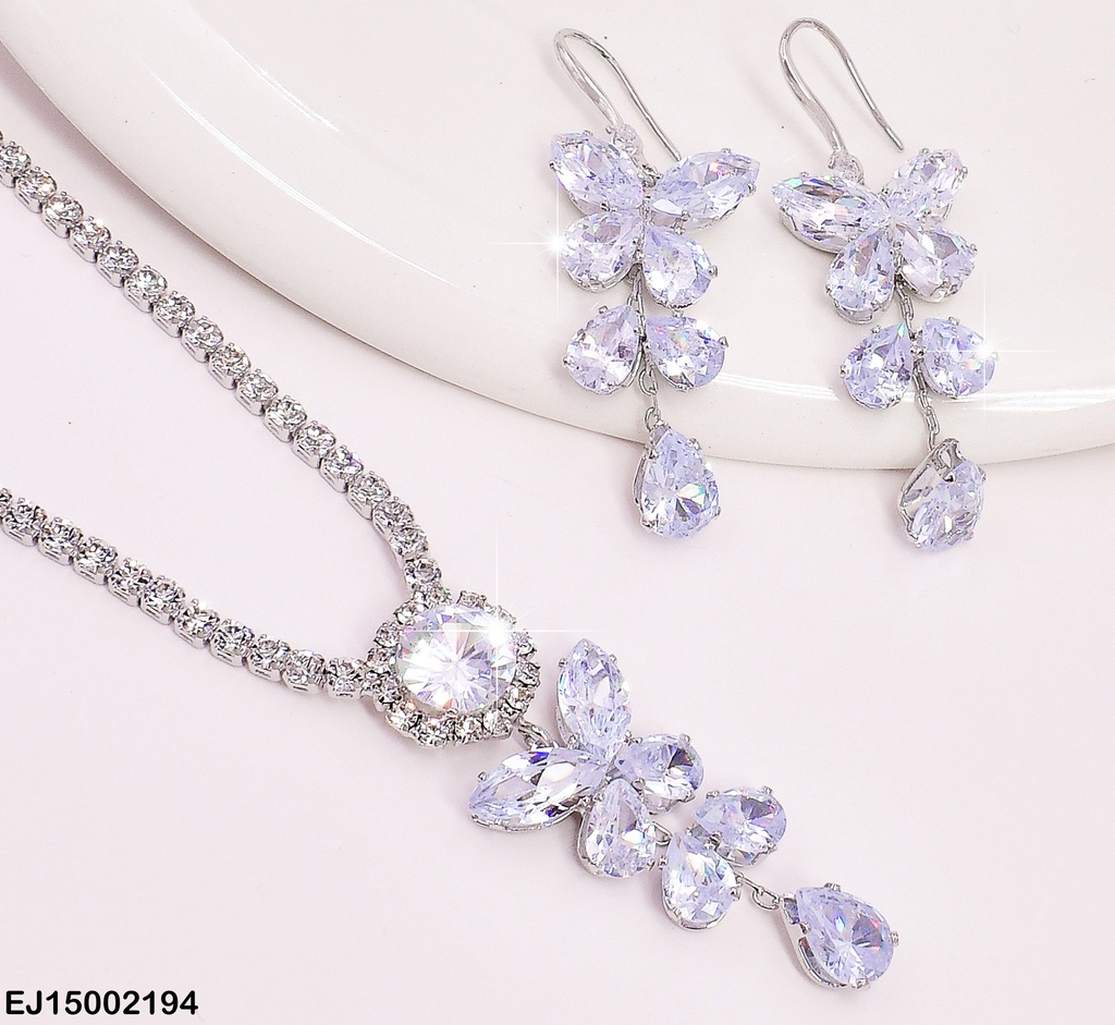 SET PLATEADO MARIPOSA C/ZIRCONIAS SE661-299