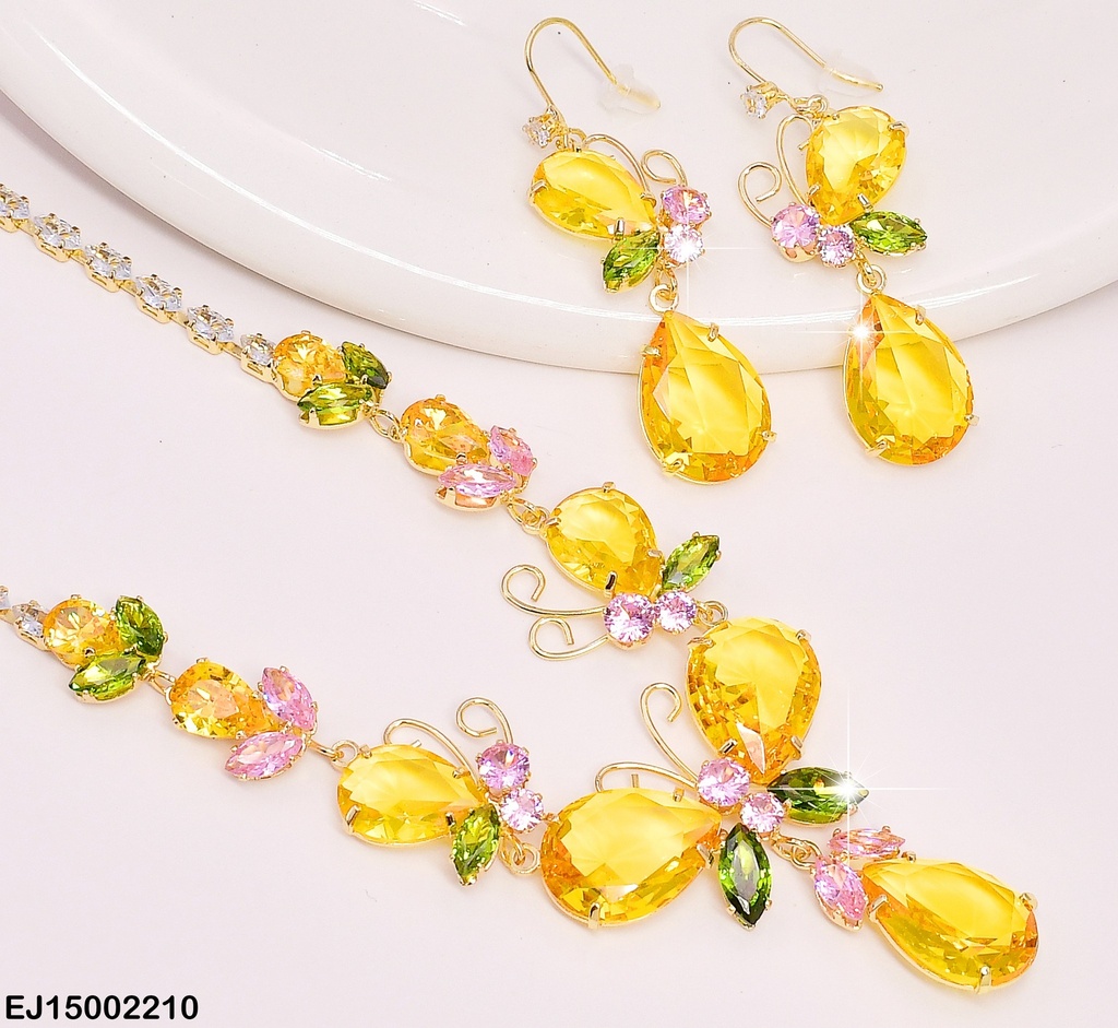 SET MARIPOSAS ZIRCONIAS GR.AMARILLAS SE649-299