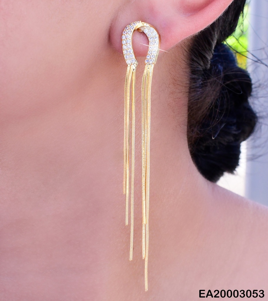 ARETES LARGOS EN FORMA DE ARCO ZIRC/ COLGANTES EE1321-132