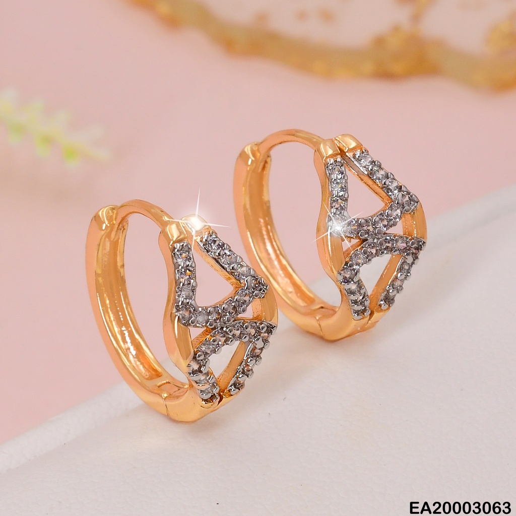 ARETES HUGGIES "X" ZIRCONIAS CENTRO EE1664-291