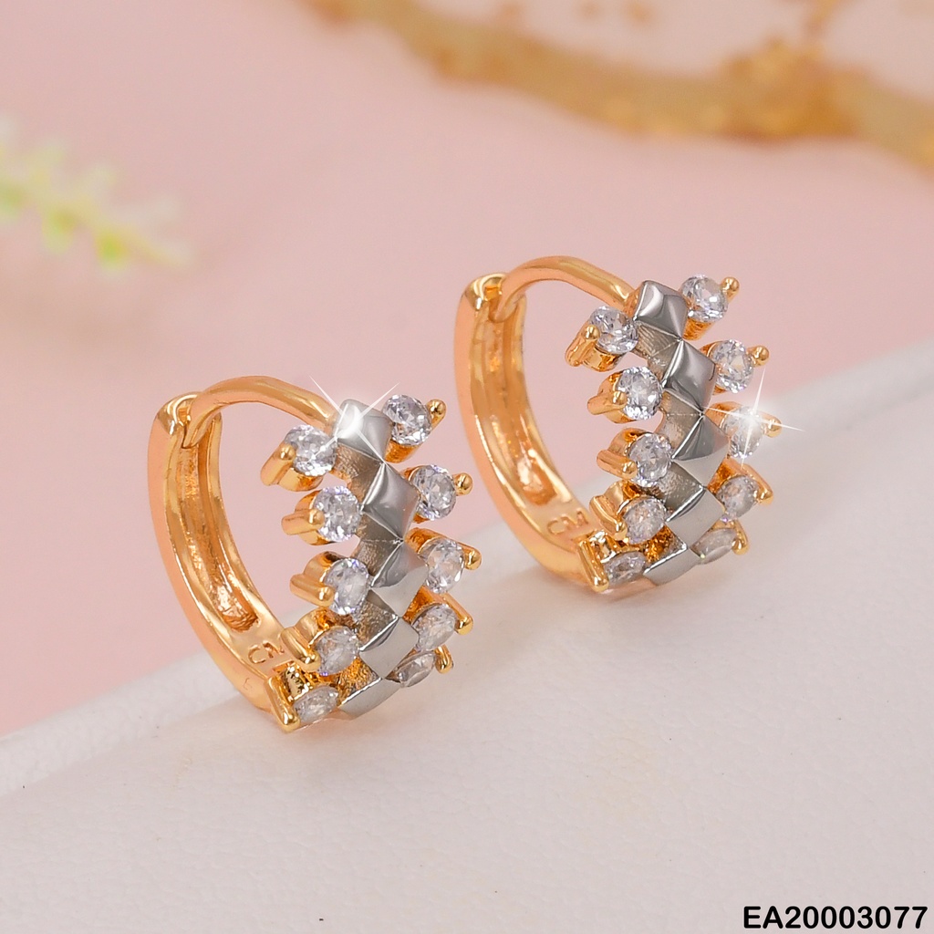 ARETES HUGGIES HOJITAS ZIRCONIAS EE1665-297