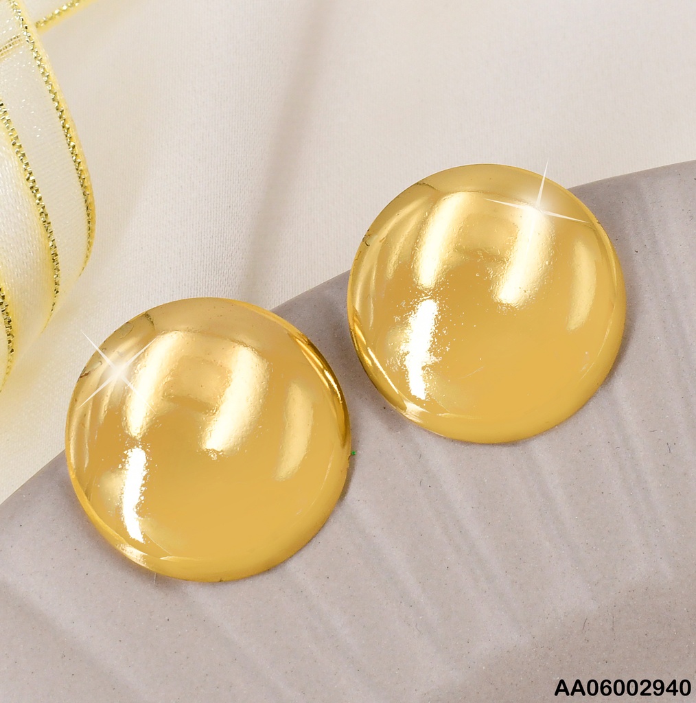 ARETES REDONDOS DORADOS LISOS K3209-123