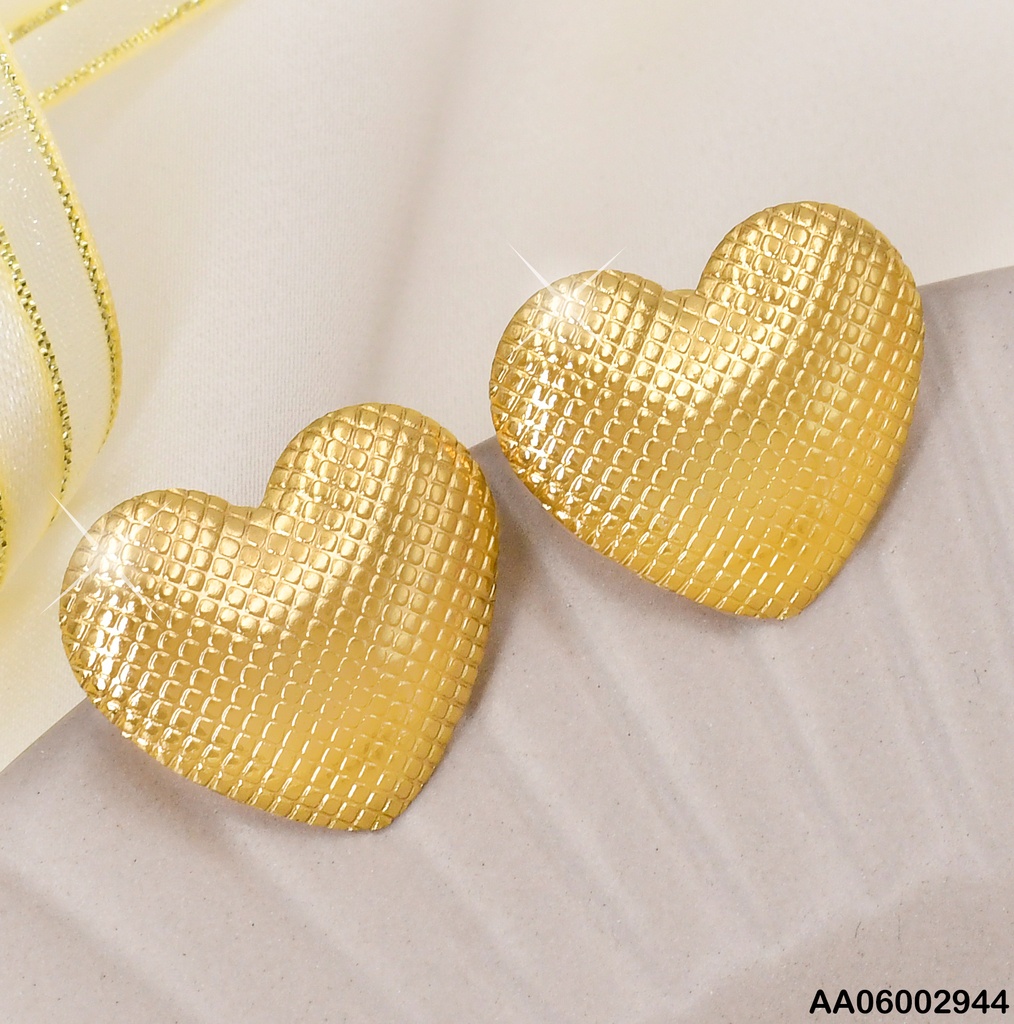 ARETES DORADOS CORAZON CUADROS GRAB. K3197-123