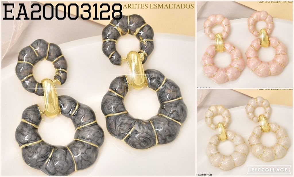 ARETES CIRCULO COLGANTES IRREGULAR UNIDOS RAYA DOR K2227-212 COL SURT
