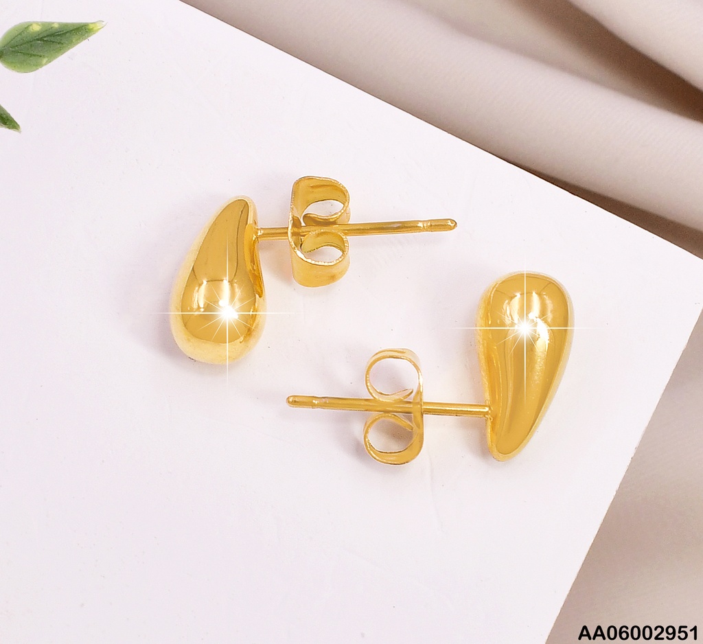 ARETES GOTA LISA DORADA 10MM KE110855