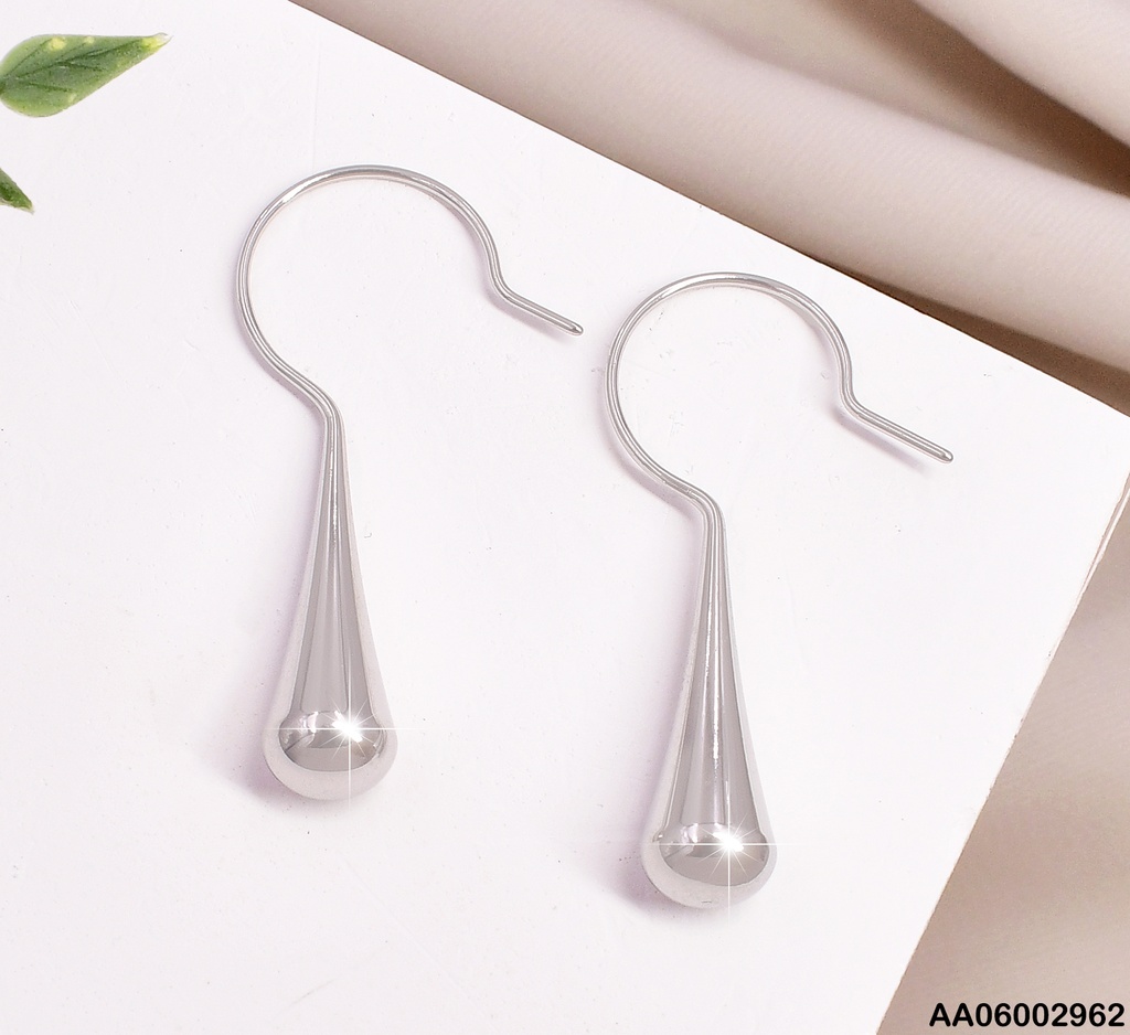ARETES PLAT. GOLGAR GOTAS ALARGADAS KE109883
