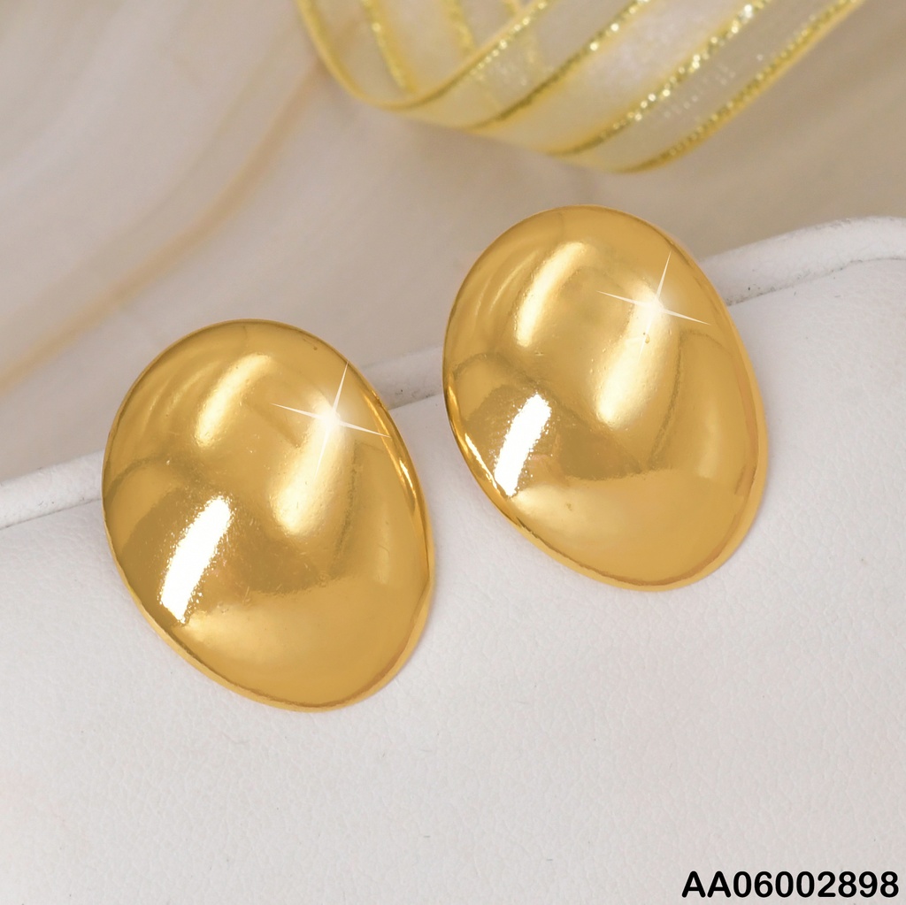 ARETES OVALADOS LISOS DORADOS EA757-270