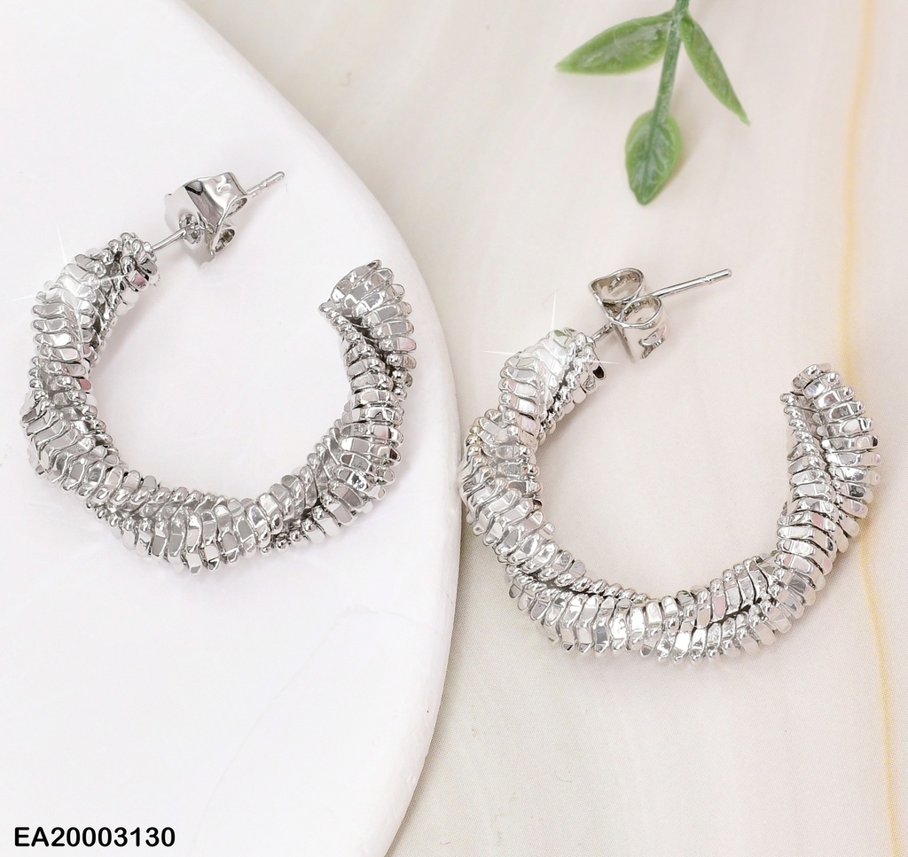 ARETES PLAT "C" TORNEADA EE916-3