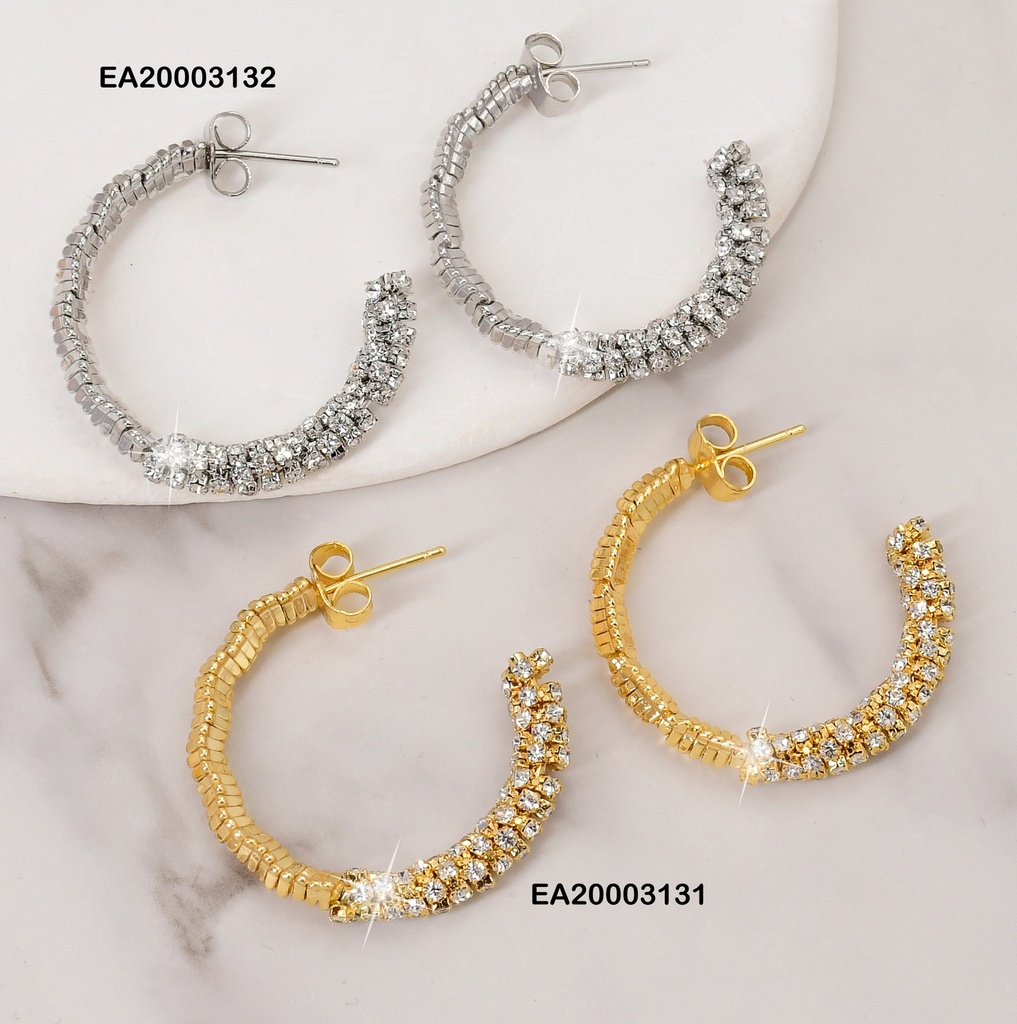ARETES PLAT "C" MITAD ZIRCONIAS EE918-3