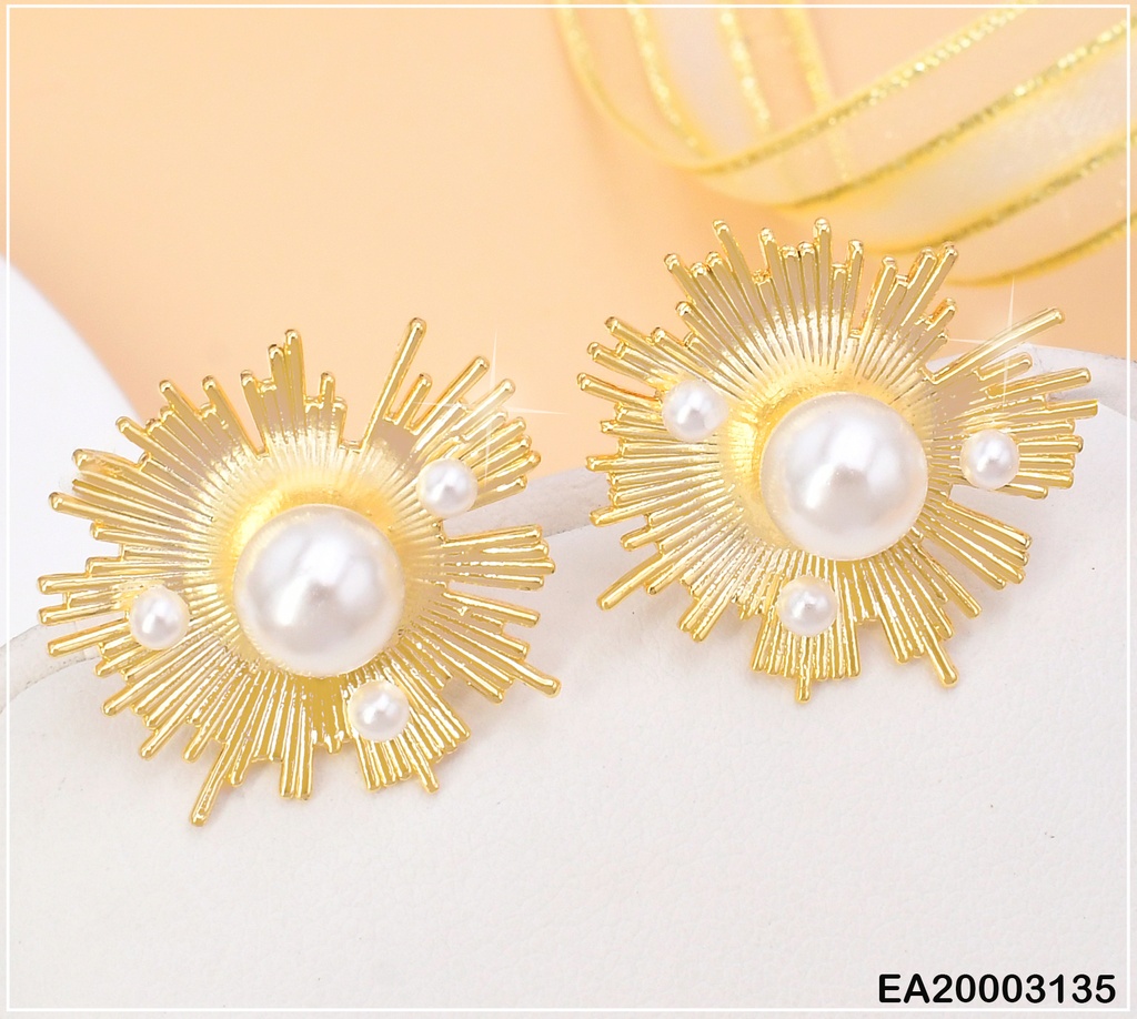 ARETES DORADO DESTELLOS/PERLAS EE925-3