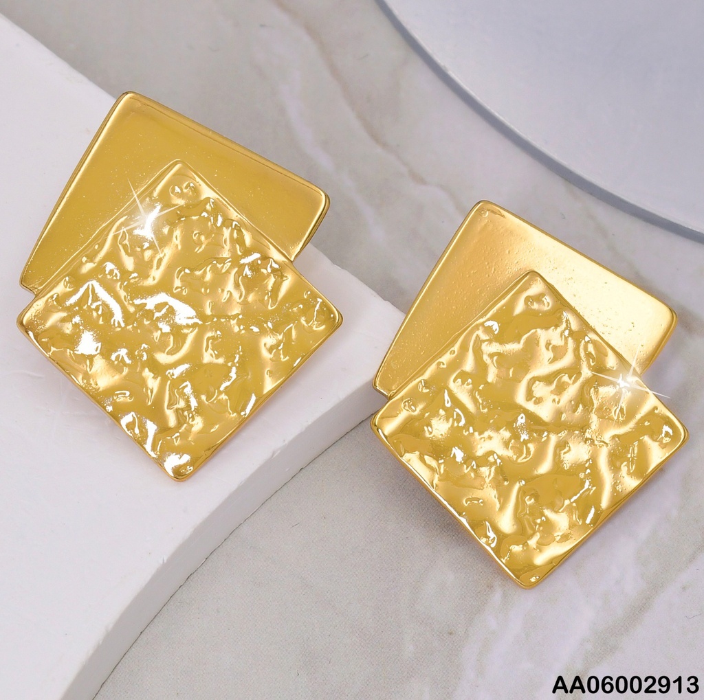 ARETES TOPOS DOBLE ROMBOS LISO/CORRUGADO EA869-277