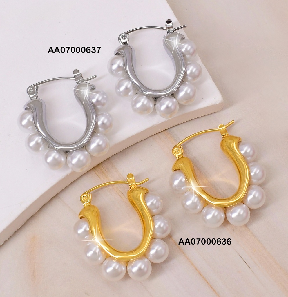 ARGOLLAS PLAT. CON 7 PERLAS EA933-45