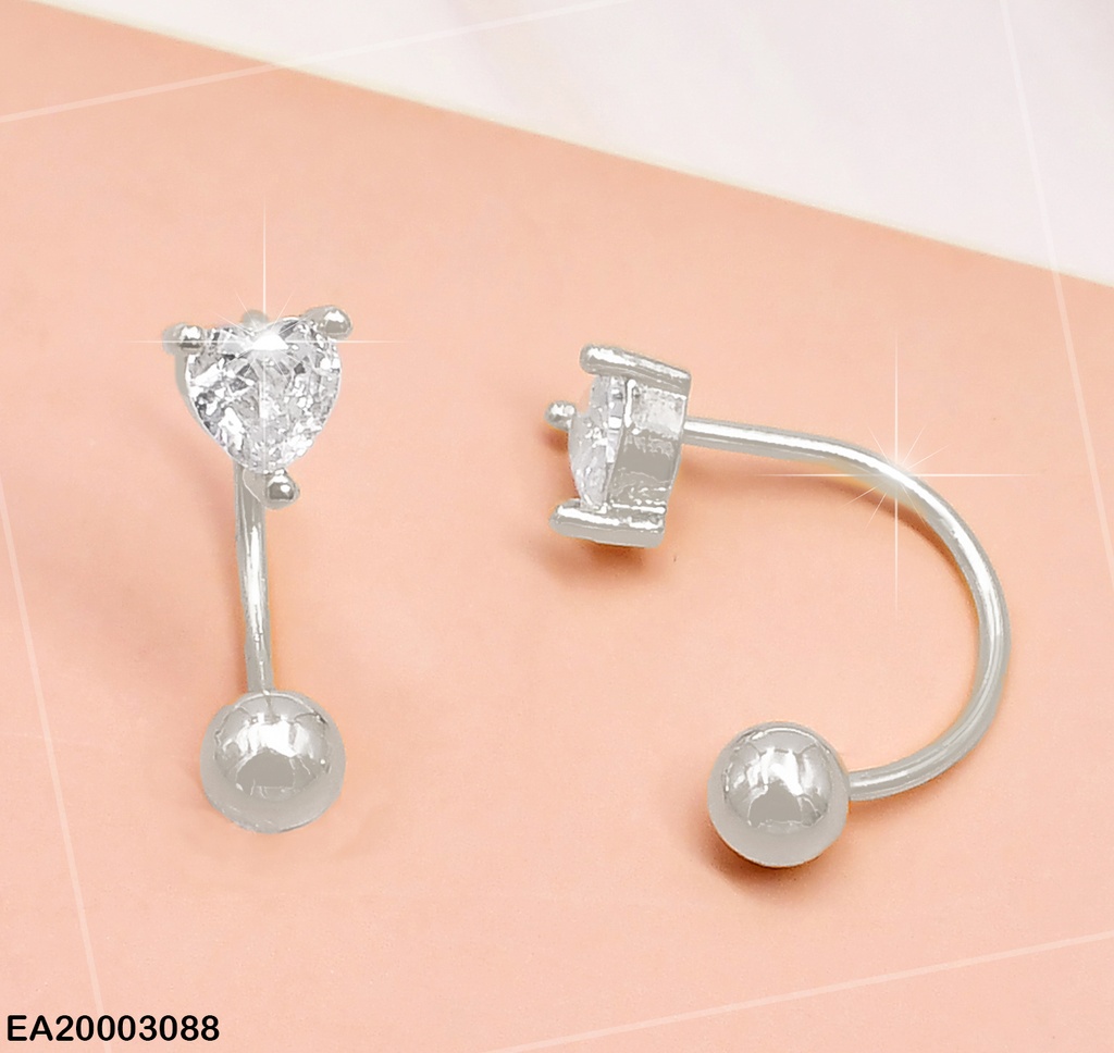 ARETES PLAT. TELEFONO CORAZON  ZIRCONIA-PELOTITA EE958-3