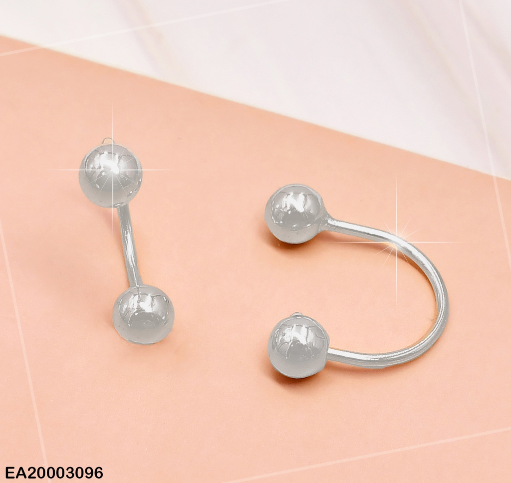ARETES PLAT. TELEFONO 2 PELOTITAS EE970-3