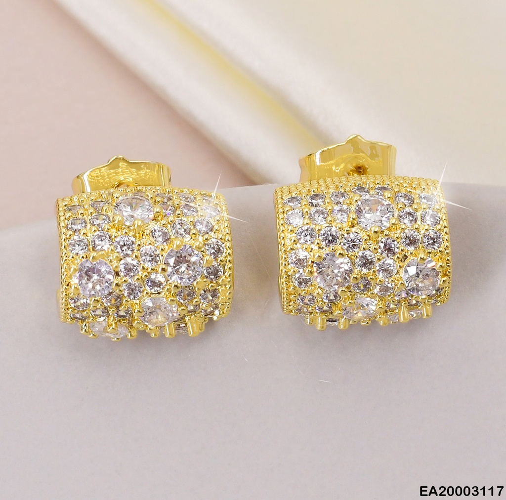 ARETES CILINDROS HORIZ.C/ZIRCONIAS EE1011-3