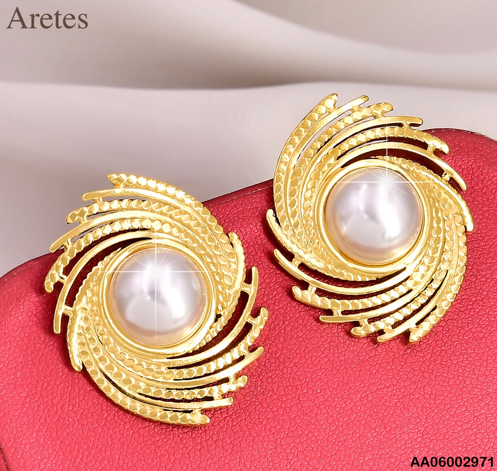 ARETES LINEAS ESPIRAL CENTRO PERLA KE114298