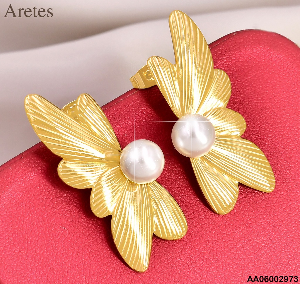 ARETES MEDIA ALA MARIPOSA C/PERLA KE113150