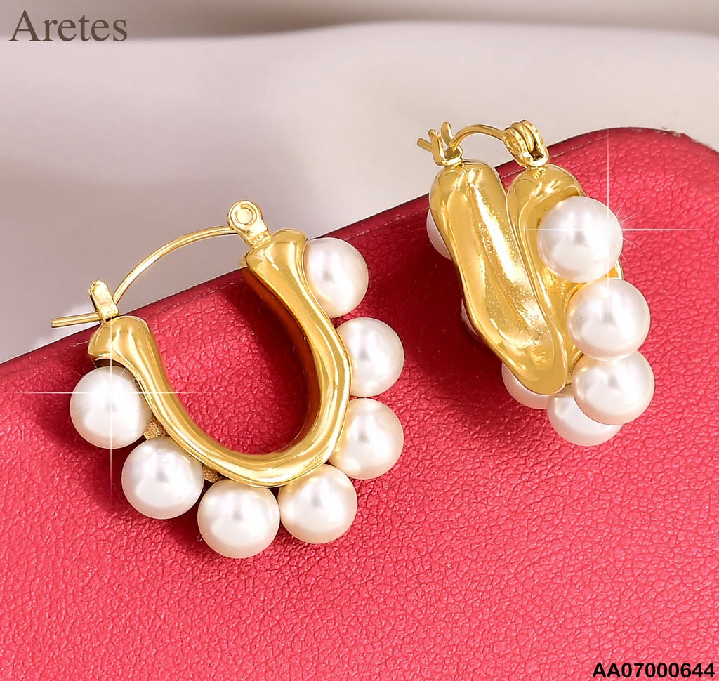 ARGOLLAS EN "U" C/PERLAS KE113820