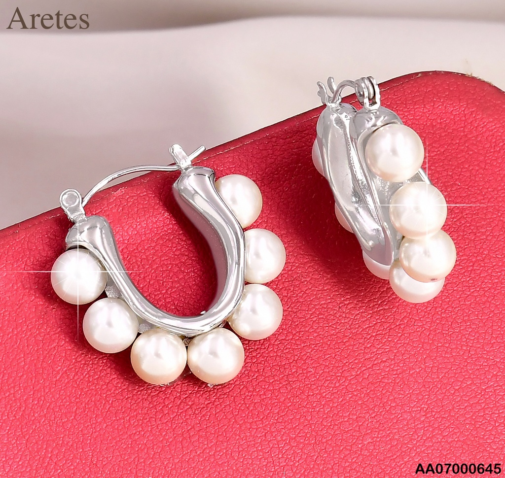 ARGOLLAS PLAT. EN "U" C/PERLAS KE113819