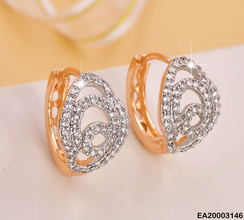 HUGGIES DOR ESPIRAL PLATEADO ZIRC.  EE1697-291