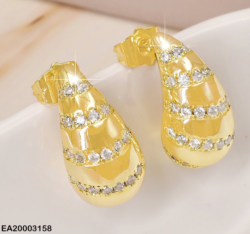 ARETES GOTAS LINEAS HORIZONTALES ZIRC  GRAB. EE1025-3