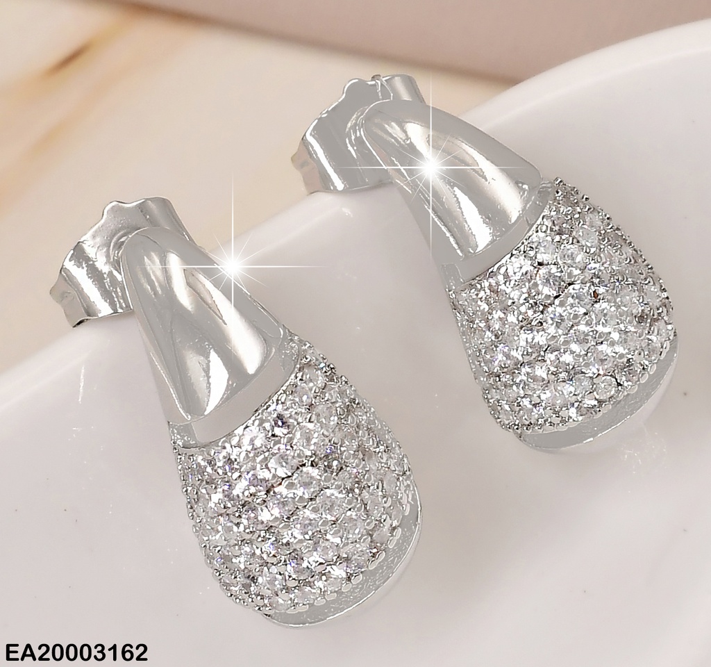 ARETES GOTAS MITAD LISA/MITAD ZIRC EE1036-3