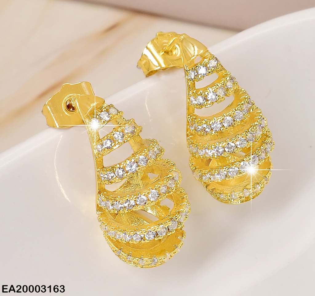 ARETES GOTAS LINEAS ZIRCONIAS EN ESPIRAL EE1037-3