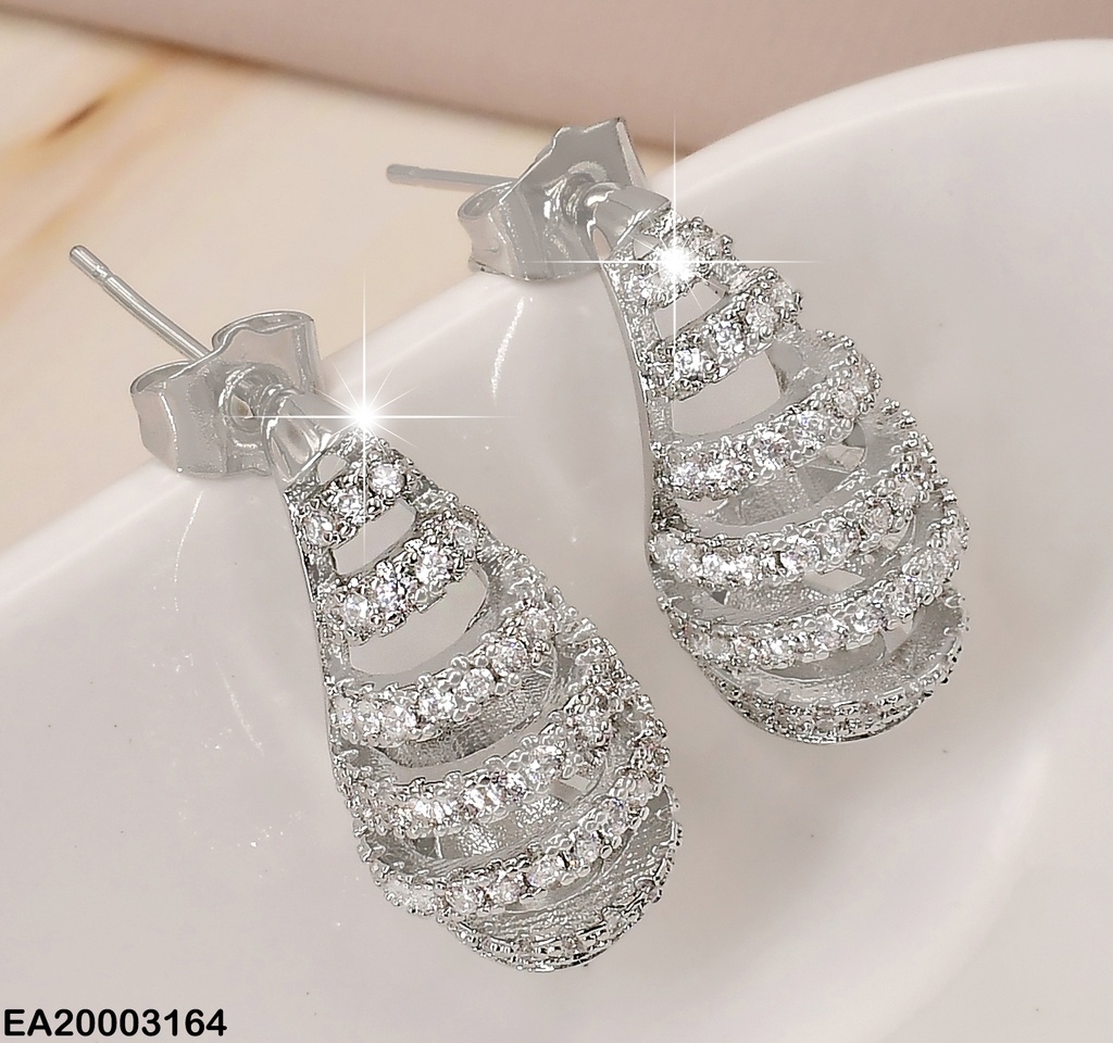 ARETES PLAT. GOTAS LINEAS ZIRCONIAS EN ESPIRAL EE1038-3