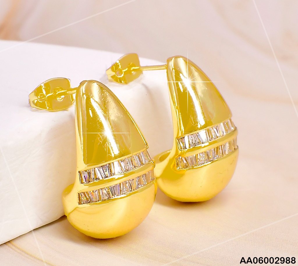 ARETES GOTA 2 LINEAS DE ZIRC. EN HORIZONTAL K4629-672