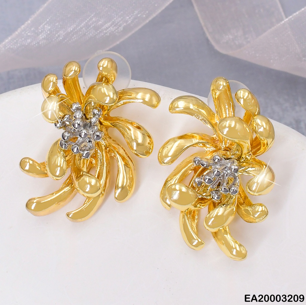 ARETES FLOR PETALOS HACIA ARRIBA CENTRO PLAT. EE1933-130