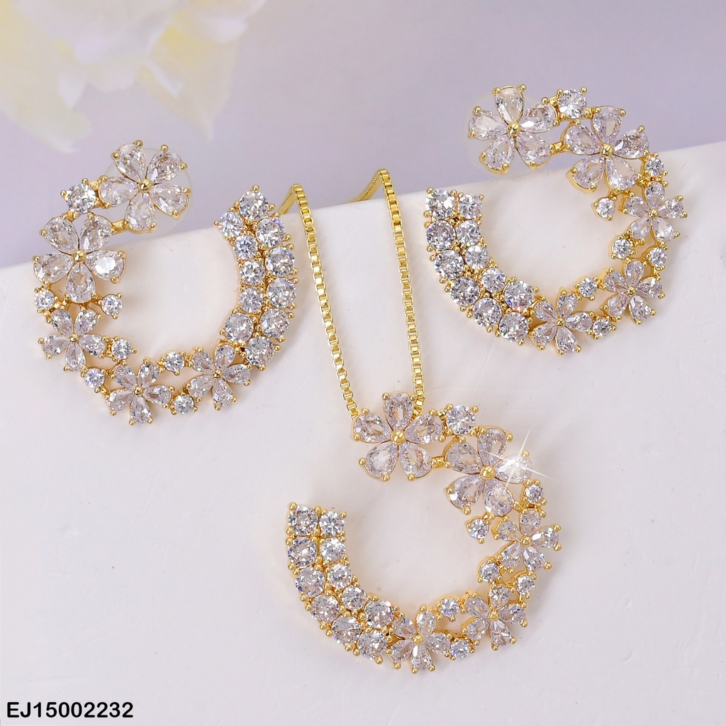 JUEGO "U" FLORES ZIRCONIAS/CUADROS SE575-6