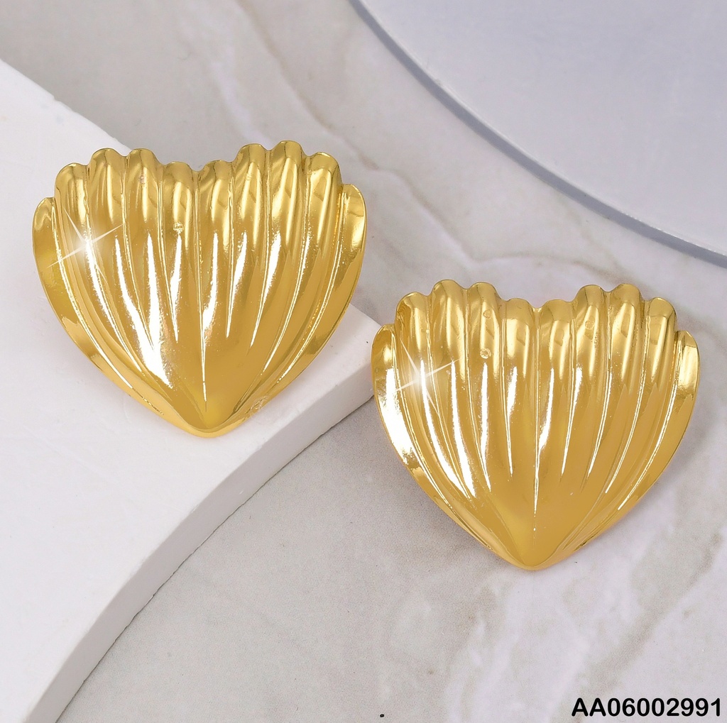 ARETES TOPOS CORAZON LINEAS GRABADAS SIN TERMINAR EA870-277