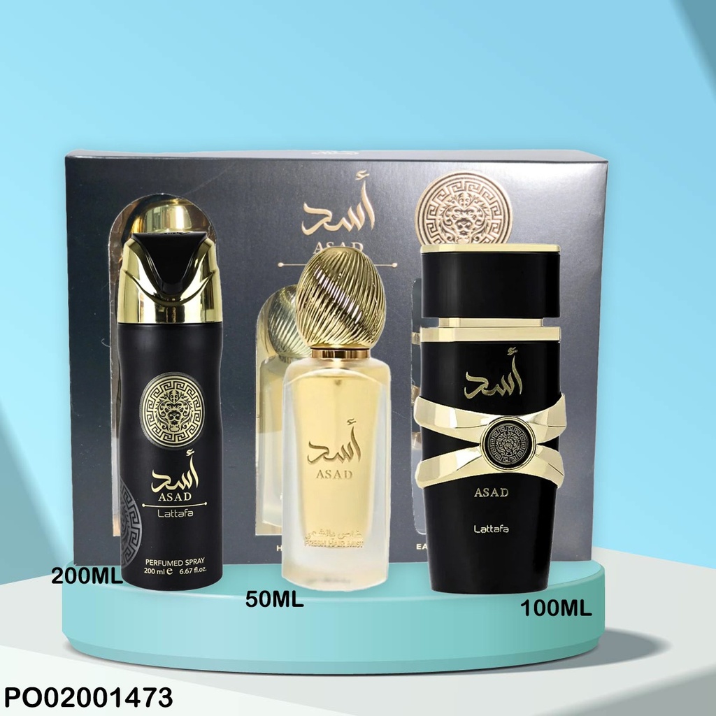 ESTUCHE PERFUMES ASAD HAIR MIST 3PCS LATTAFA