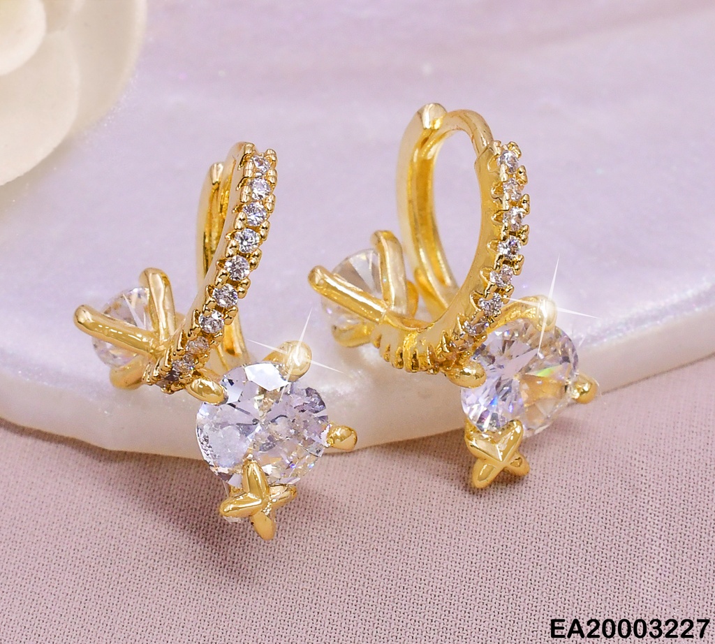 ARETES HUGGIES ENTRECRUZADO LAZO C/ZIRC. F5417