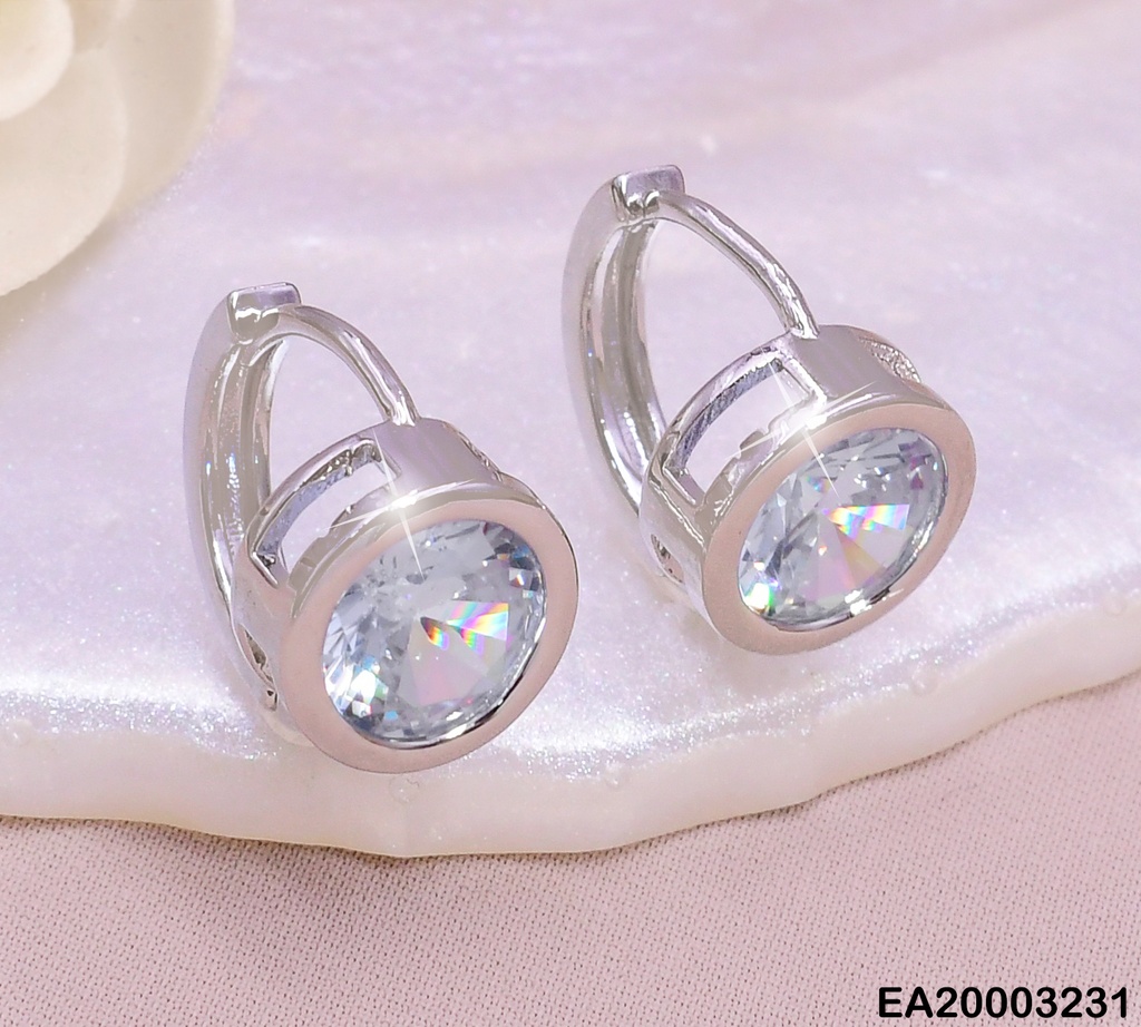 ARETES HUGGIES PLAT.ZIRCONIA RD. K3237